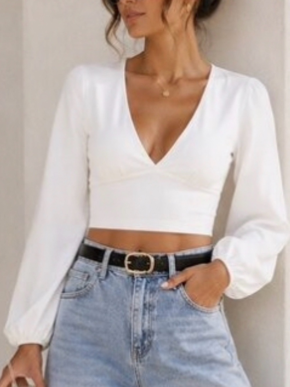 Susana Monaco deep v neck crop
